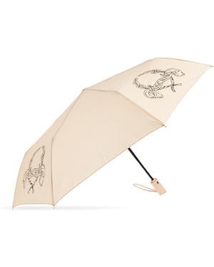 Moschino Folding Umbrella - Natural