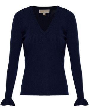MICHAEL Michael Kors V-Neck Jumper - Blue