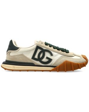 Dolce & Gabbana Sports Shoes With Logo - Natural