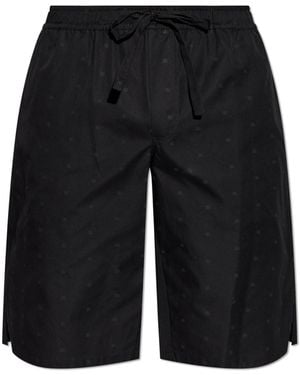 Dolce & Gabbana Cotton Shorts With Monogram - Black