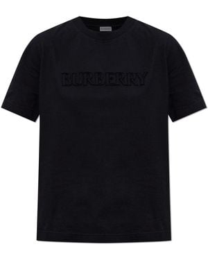Burberry T-Shirt With Logo - Black