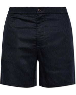 Emporio Armani Monogram Shorts - Blue