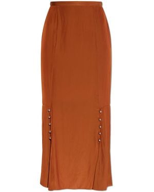 Lanvin Long Skirt With Slits - Orange