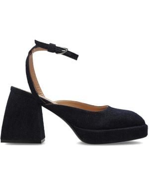 NODALETO Denim Platform Shoes - White