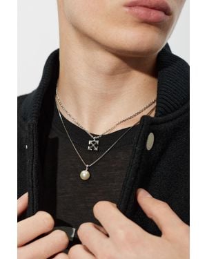 Off-White c/o Virgil Abloh Faux Pearl Necklace - Black