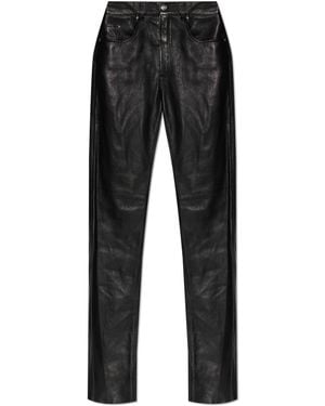 Versace Leather Trousers - Black