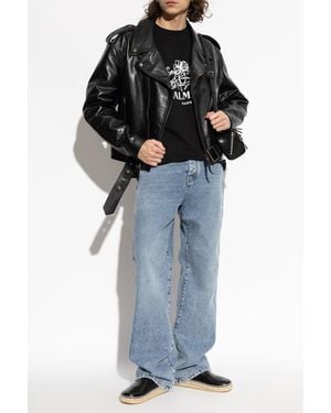 Balmain Leather Jacket - Black