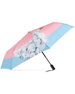 Moschino Folding Umbrella - White
