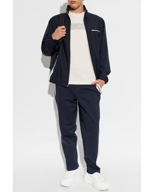 Moncler Pants With Side Stripes - Blue