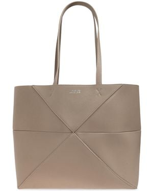 Loewe 'Puzzle Fold Medium' Shopper Bag - Natural