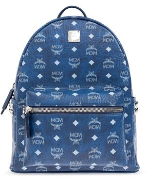 MCM Backpack With Logo - Blue