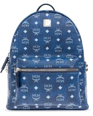 MCM Backpack With Logo - Blue