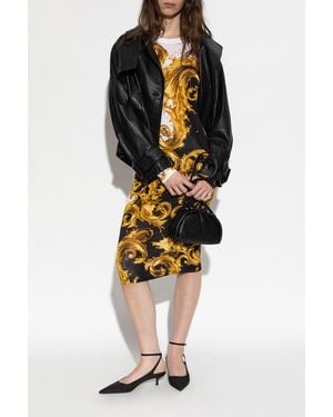 Versace Jeans Couture Dress With 'Barocco' Print - Metallic