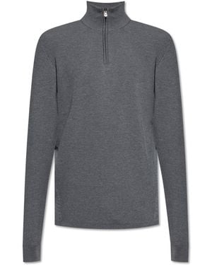 Sease Wool Sweater With Stand-Up Collar - Grey