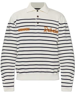 DSquared² Striped Pattern Polo - White