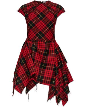 McQueen Plaid Dress - Red