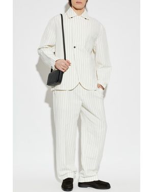 Jacquemus Pinstripe Pattern Blazer - White