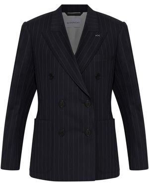 Givenchy Wool Pinstripe Blazer - Blue