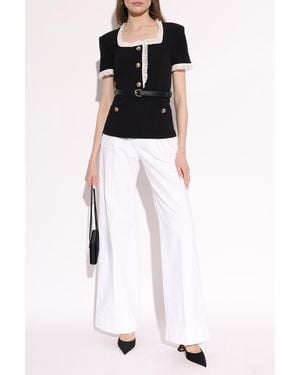 Self-Portrait Top With A Belt - Black