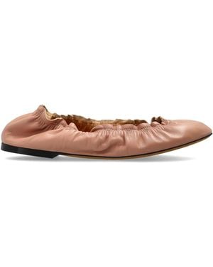 Odissi Leather Ballet Flats - Pink