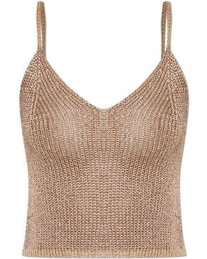 Paramidonna 'Bruna' Spaghetti Strap Top - Natural