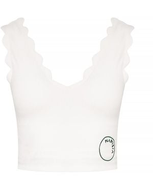 Marysia Swim Cropped Top With Logo - White
