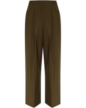 Fendi Wool Trousers With Pleats - Green
