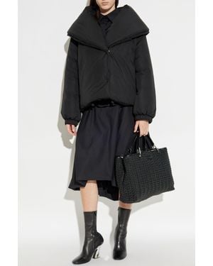 Moschino Insulated Jacket With Wide Collar - Black