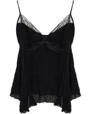 Blumarine Top With Lace Inserts - Black