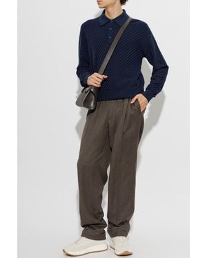 Brioni Long-Sleeve Polo - Blue