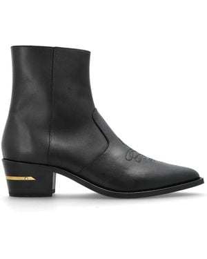 Amiri Leather Heeled Ankle Boots 'Ma Pointy' - Black