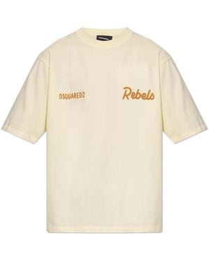 DSquared² T-Shirt With Logo - Natural