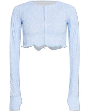 LoveShackFancy Short Sports Top 'Laudie' - Blue