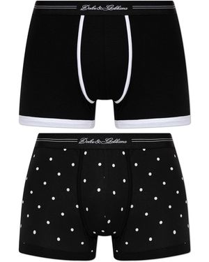 Dolce & Gabbana 2-Pack Of Cotton Boxers - Black