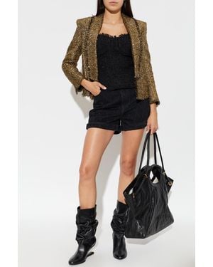 Balmain Tweed Blazer With Sequins - Black