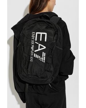 EA7 Backpack With Printed Logo - Black