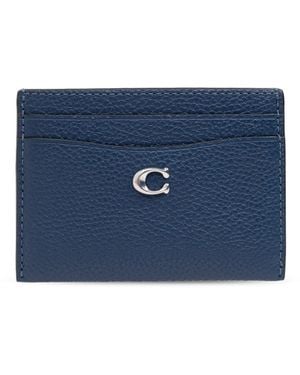 COACH Card Case With Logo - Blue