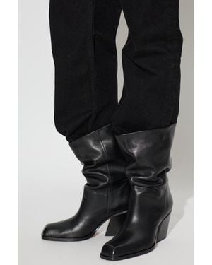 Yuzefi 'Delavar Slouch' Heeled Knee-High Boots - Black