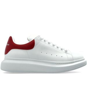 McQueen Leather Sports Shoes With Logo - White