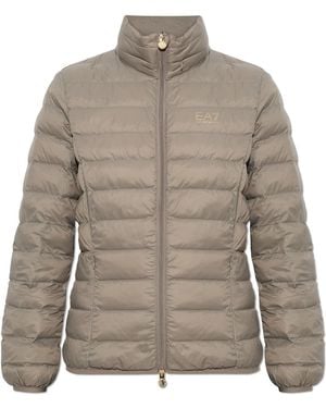 EA7 Insulated Jacket With Stand-Up Collar - Brown