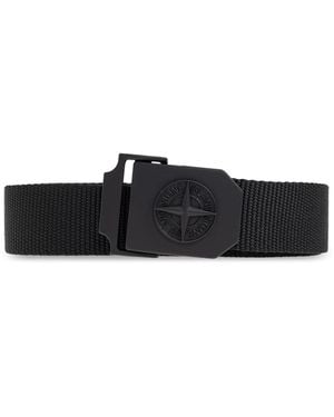 Stone Island Belt With Logo - Black