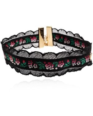 Chloé 'Folk' Necklace With Floral Motif - Black