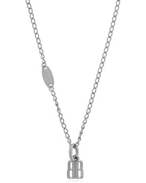Balenciaga Necklace With A Pendant Adorned With Sparkling Crystals - Blue