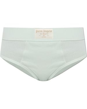 Palm Angels High-Waisted Cotton Briefs - Green