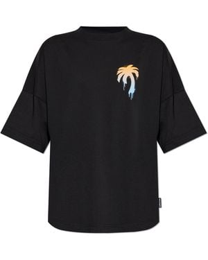Palm Angels T-Shirt With Print - Black