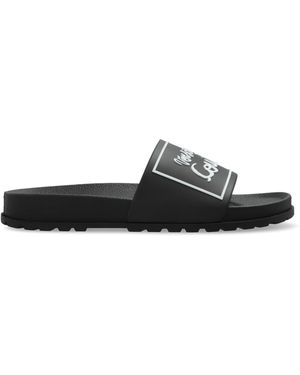 Versace Jeans Couture Rubber Slides With A Raised Logo - Black