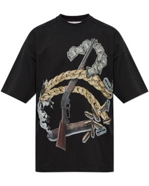 PDF T-Shirt With Print - Black