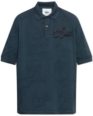 Lacoste Polo With Detachable Logo - Blue