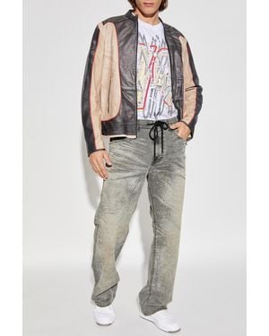 DIESEL Leather Jacket 'L-Evert' - Natural
