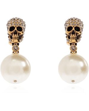 McQueen Earrings With Shimmering Crystals - Natural